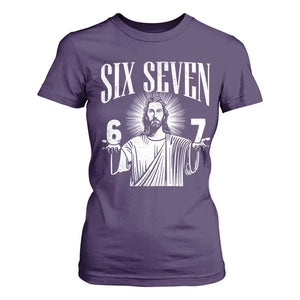 Funny Jesus 67 T Shirt For Women God Six Seven Meme Religious Christian TS11 Purple Print Your Wear