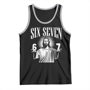 Funny Jesus 67 Tank Top God Six Seven Meme Religious Christian TS11 Black Athletic Heather Print Your Wear