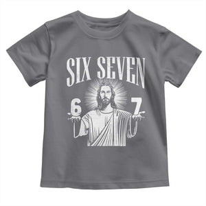 Funny Jesus 67 Toddler T Shirt God Six Seven Meme Religious Christian TS11 Charcoal Print Your Wear