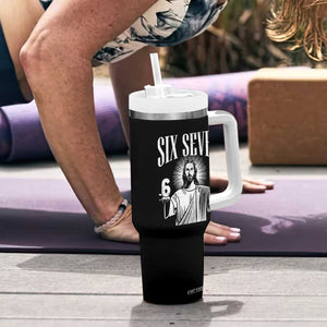 Funny Jesus 67 Tumbler With Handle God Six Seven Meme Religious Christian TS11 Print Your Wear