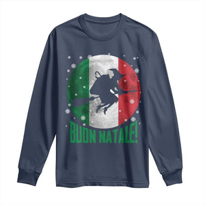 Buon Natale Italian Christmas Long Sleeve Shirt La Befana Italian Folklore Witch TS11 Navy Print Your Wear