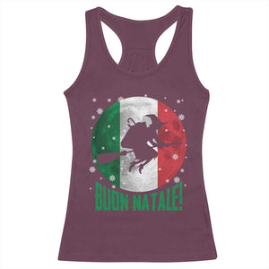 Buon Natale Italian Christmas Racerback Tank Top La Befana Italian Folklore Witch TS11 Maroon Print Your Wear