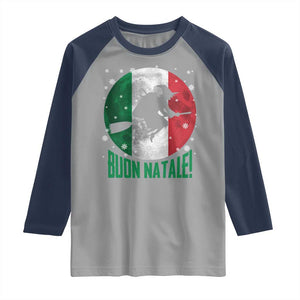 Buon Natale Italian Christmas Raglan Shirt La Befana Italian Folklore Witch TS11 Sport Gray Navy Print Your Wear