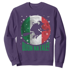 Buon Natale Italian Christmas Sweatshirt La Befana Italian Folklore Witch TS11 Purple Print Your Wear