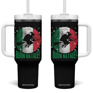 Buon Natale Italian Christmas Tumbler With Handle La Befana Italian Folklore Witch TS11 One Size: 40 oz Black Print Your Wear