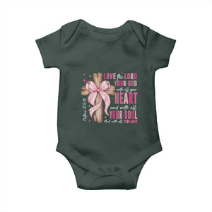 Christian Religious God Baby Onesie Love The Lord Your God With All Your Heart Bible Valentine's Day TS11 Print Your Wear