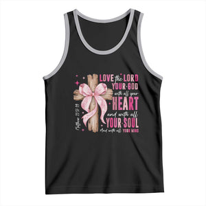 Christian Religious God Tank Top Love The Lord Your God With All Your Heart Bible Valentine's Day TS11 Black Athletic Heather Print Your Wear