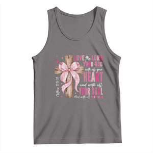 Christian Religious God Tank Top Love The Lord Your God With All Your Heart Bible Valentine's Day TS11 Deep Heather Print Your Wear