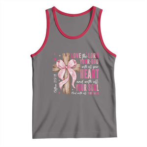 Christian Religious God Tank Top Love The Lord Your God With All Your Heart Bible Valentine's Day TS11 Deep Heather Red Print Your Wear