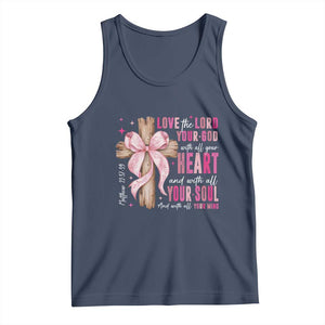 Christian Religious God Tank Top Love The Lord Your God With All Your Heart Bible Valentine's Day TS11 Navy Print Your Wear