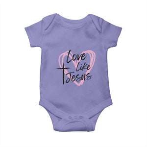 Love Like Jesus Baby Onesie Christian Religious God Valentine's Day Pink Heart TS11 Violet Print Your Wear