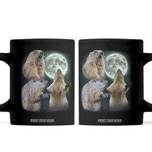 Funny Three Groundhog Moon Groundhog Day Meme Coffee Mug TS11 Black Print Your Wear