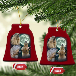 Funny Three Groundhog Moon Groundhog Day Meme Ceramic Ornament TS11 Print Your Wear