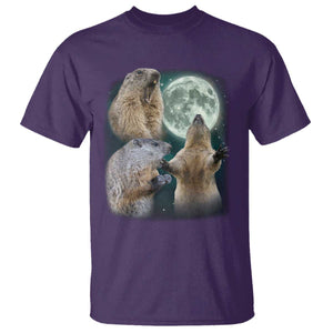 Funny Three Groundhog Moon Groundhog Day Meme T Shirt TS11 Purple Print Your Wear