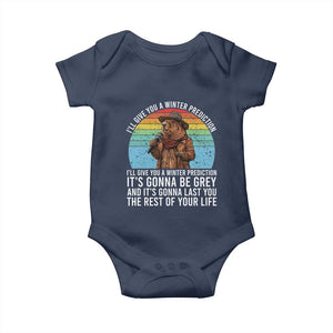 Funny Groundhog Day Baby Onesie I Will Give You A Winter Prediction Woodchuck Movie TS11 Navy Print Your Wear