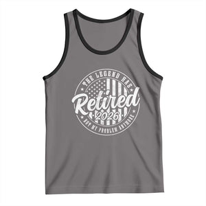 Funny Retirement 2026 Tank Top The Legend Has Retired Not My Problem Anymore American Flag TS11 Deep Heather Black Print Your Wear