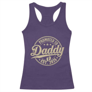 Funny New Dad 2026 Racerback Tank Top Promoted To Daddy Est 2026 TS11 Purple Print Your Wear