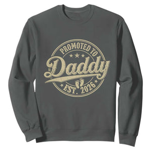 Funny New Dad 2026 Sweatshirt Promoted To Daddy Est 2026 TS11 Dark Heather Print Your Wear