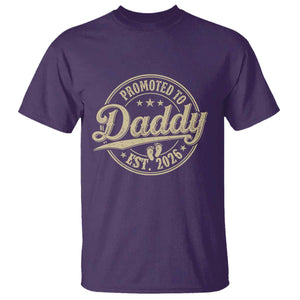 Funny New Dad 2026 T Shirt - Promoted To Daddy Est 2026 TS11 Purple Print Your Wear