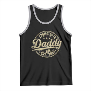 Funny New Dad 2026 Tank Top Promoted To Daddy Est 2026 TS11 Black Athletic Heather Print Your Wear