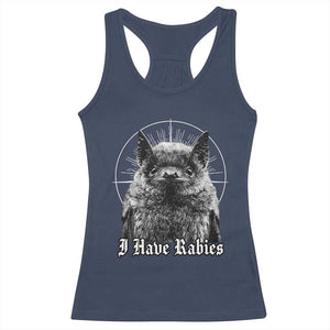 I Have Rabies Bat Racerback Tank Top Funny Meme Quotes Gothic TS11 Navy Print Your Wear