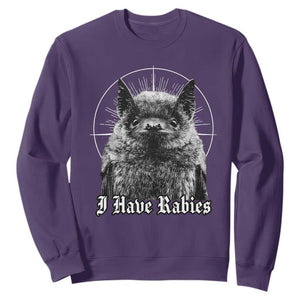 I Have Rabies Bat Sweatshirt Funny Meme Quotes Gothic TS11 Purple Print Your Wear
