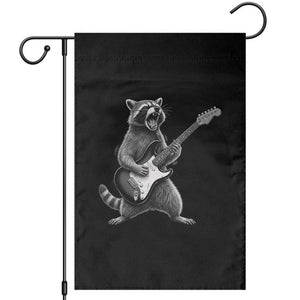 Funny Raccoon Playing Guitar Rock and Roll Garden Flag TS11 Black Print Your Wear