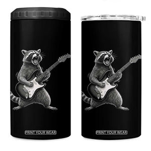 Funny Raccoon Playing Guitar Rock and Roll 4 in 1 Can Cooler Tumbler TS11 One Size: 16 oz Black Print Your Wear