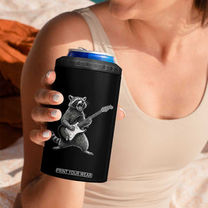 Funny Raccoon Playing Guitar Rock and Roll 4 in 1 Can Cooler Tumbler TS11 Print Your Wear