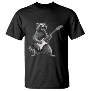 Funny Raccoon Playing Guitar Rock and Roll T Shirt TS11 Black Print Your Wear