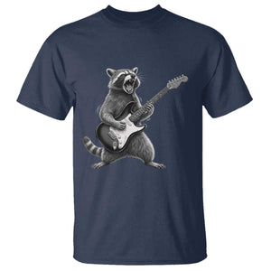 Funny Raccoon Playing Guitar Rock and Roll T Shirt TS11 Navy Print Your Wear
