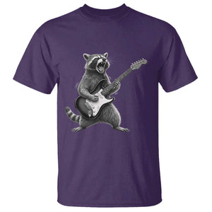 Funny Raccoon Playing Guitar Rock and Roll T Shirt TS11 Purple Print Your Wear