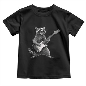 Funny Raccoon Playing Guitar Rock and Roll Toddler T Shirt TS11 Black Print Your Wear