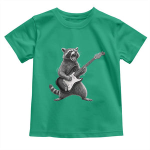 Funny Raccoon Playing Guitar Rock and Roll Toddler T Shirt TS11 Irish Green Print Your Wear