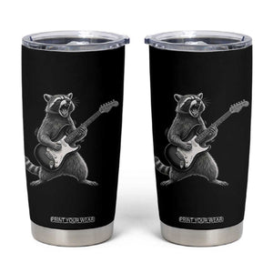 Funny Raccoon Playing Guitar Rock and Roll Tumbler Cup TS11 Black Print Your Wear