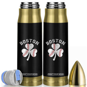 Funny Boston St Patricks Day Baseball Shamrock Bullet Tumbler TS11 Black Print Your Wear