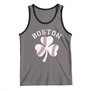 Funny Boston St Patricks Day Baseball Shamrock Tank Top TS11 Deep Heather Black Print Your Wear