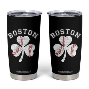 Funny Boston St Patricks Day Baseball Shamrock Tumbler Cup TS11 Black Print Your Wear