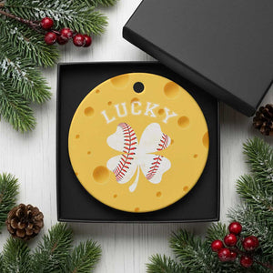 Funny Baseball Lucky Clover St Patricks Day Ceramic Ornament TS11 1pc Yellow Cheese Print Your Wear