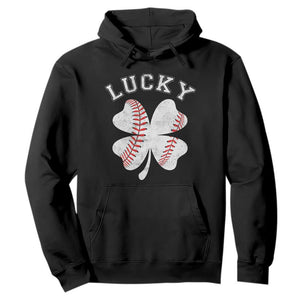 Funny Baseball Lucky Clover St Patricks Day Hoodie TS11 Black Print Your Wear