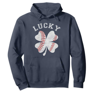 Funny Baseball Lucky Clover St Patricks Day Hoodie TS11 Navy Print Your Wear