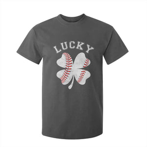 Funny Baseball Lucky Clover St Patricks Day T Shirt For Kid TS11 Dark Heather Print Your Wear