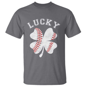 Funny Baseball Lucky Clover St Patricks Day T Shirt TS11 Charcoal Print Your Wear
