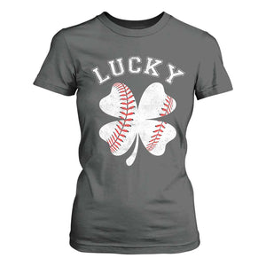 Funny Baseball Lucky Clover St Patricks Day T Shirt For Women TS11 Dark Heather Print Your Wear