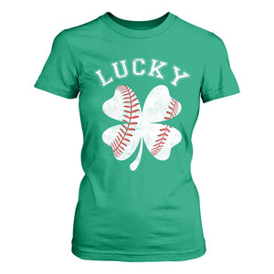 Funny Baseball Lucky Clover St Patricks Day T Shirt For Women TS11 Irish Green Print Your Wear