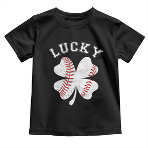 Funny Baseball Lucky Clover St Patricks Day Toddler T Shirt TS11 Black Print Your Wear