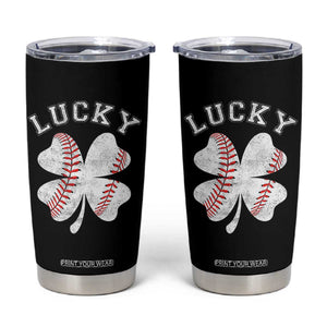 Funny Baseball Lucky Clover St Patricks Day Tumbler Cup TS11 Black Print Your Wear