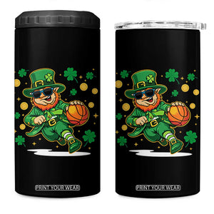 Leprechaun Basketball St Patricks Day Sport Lover 4 in 1 Can Cooler Tumbler TS11 One Size: 16 oz Black Print Your Wear