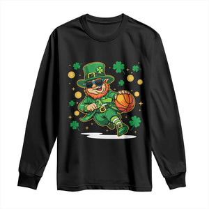 Leprechaun Basketball St Patricks Day Sport Lover Long Sleeve Shirt TS11 Black Print Your Wear