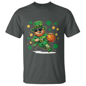 Leprechaun Basketball St Patricks Day Sport Lover T Shirt TS11 Dark Heather Print Your Wear